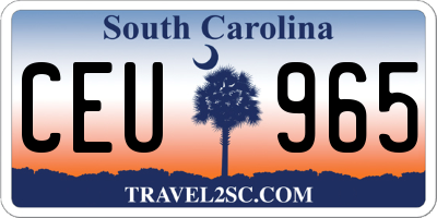 SC license plate CEU965