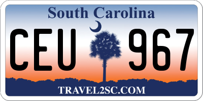 SC license plate CEU967