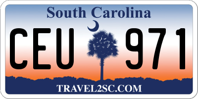 SC license plate CEU971
