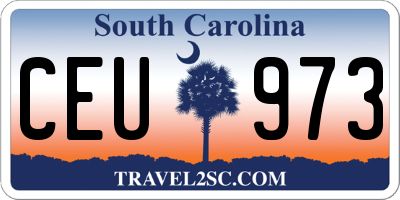 SC license plate CEU973