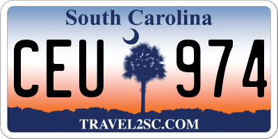 SC license plate CEU974