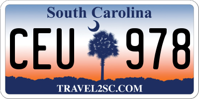 SC license plate CEU978