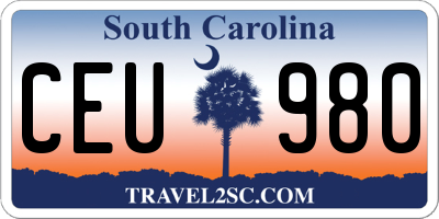SC license plate CEU980