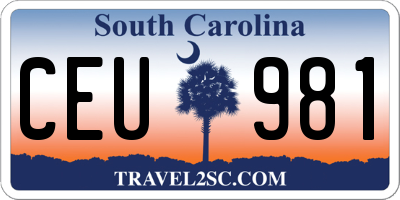 SC license plate CEU981
