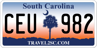 SC license plate CEU982