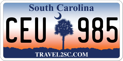SC license plate CEU985
