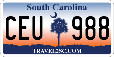SC license plate CEU988