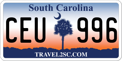 SC license plate CEU996