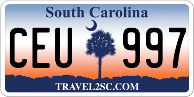 SC license plate CEU997