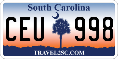 SC license plate CEU998