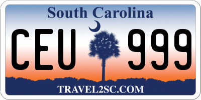 SC license plate CEU999