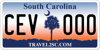 SC license plate CEV000