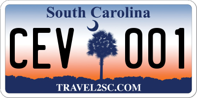 SC license plate CEV001