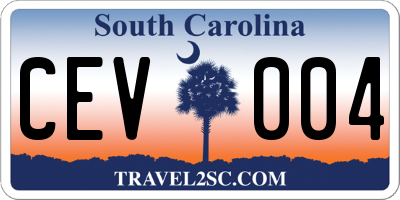 SC license plate CEV004