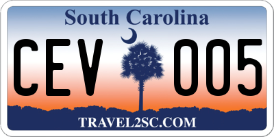 SC license plate CEV005