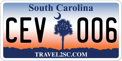 SC license plate CEV006