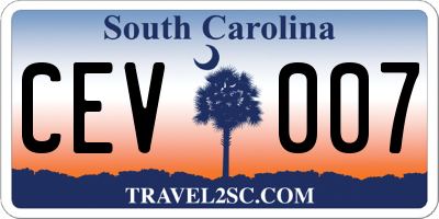 SC license plate CEV007