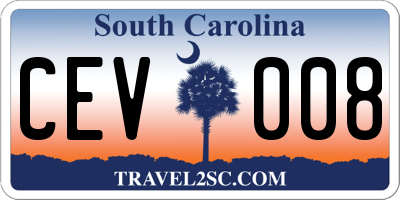 SC license plate CEV008