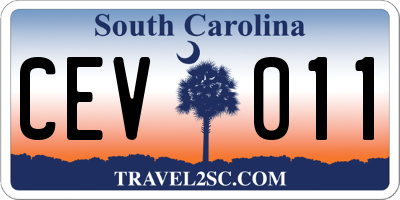 SC license plate CEV011