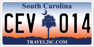 SC license plate CEV014