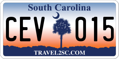 SC license plate CEV015