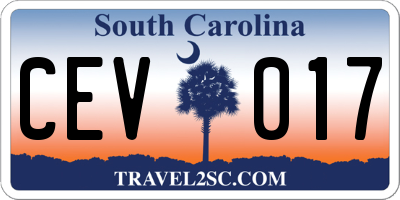SC license plate CEV017