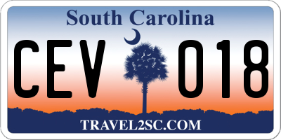 SC license plate CEV018