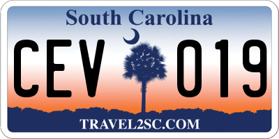 SC license plate CEV019