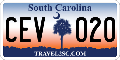 SC license plate CEV020