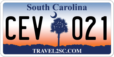 SC license plate CEV021