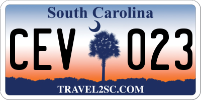 SC license plate CEV023