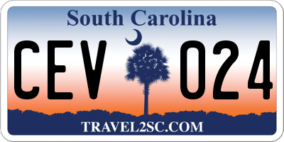 SC license plate CEV024
