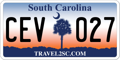 SC license plate CEV027