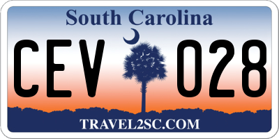 SC license plate CEV028