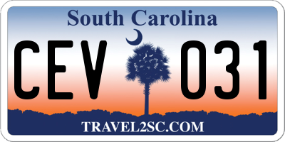 SC license plate CEV031