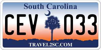 SC license plate CEV033