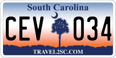 SC license plate CEV034