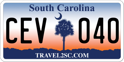 SC license plate CEV040