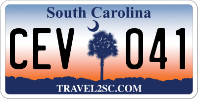 SC license plate CEV041