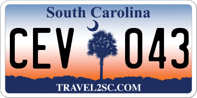 SC license plate CEV043