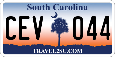 SC license plate CEV044