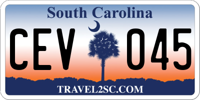 SC license plate CEV045
