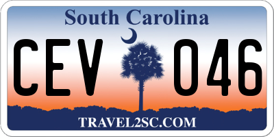 SC license plate CEV046