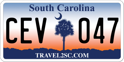 SC license plate CEV047