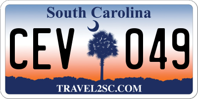 SC license plate CEV049