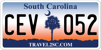 SC license plate CEV052