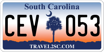 SC license plate CEV053