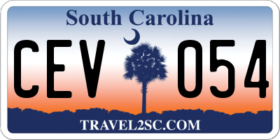 SC license plate CEV054
