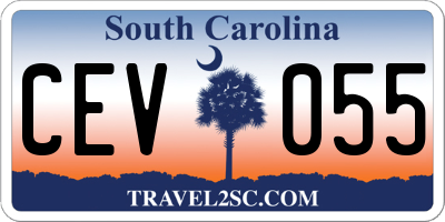 SC license plate CEV055