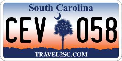 SC license plate CEV058